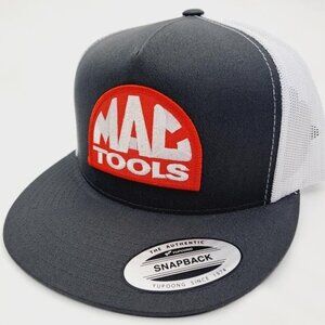 MAC Tools Racing Retro Flat Bill Trucker Embroidered Patch Mesh Snapback Cap Hat